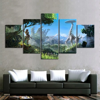 5 Kos HD Fantasy Art Igre Sceno Slike Obzorja Nič Dawn Video Igre, Poster Umetnine Platno, Slike za Stenski Dekor