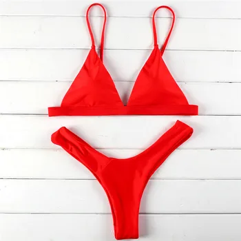 Lok barva bikini seksi Velike V izrezom Visoko pasu Hlačnic 2019 ženske Barva Seksi