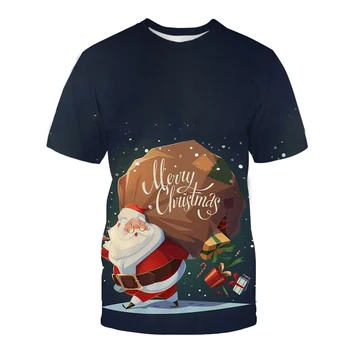 Srčkan Jelenov Majica s kratkimi rokavi Ženske Modni Božič Harajuku T-shirt Kratek Rokav Bela, ki je Primerna za Vse letne Čase Tshirt Vrhovi na Debelo