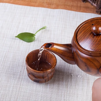 VFGTERTE 1PC Kitajski Slog Narave Lesene Čajnik Prenosni Aparat za Čaj, Kavo Pot, grelnik vode Home Office Dekor Teaware Čajniki