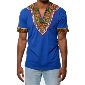 6Color 2020 Moda Poletni Moški Vrh Afriške Oblačila Afriki Dashiki Obleko Tiskanja Bogato bazin Priložnostne Kratek Sleeve Majica s kratkimi rokavi za Mans