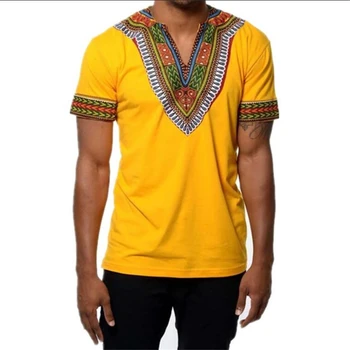 6Color 2020 Moda Poletni Moški Vrh Afriške Oblačila Afriki Dashiki Obleko Tiskanja Bogato bazin Priložnostne Kratek Sleeve Majica s kratkimi rokavi za Mans
