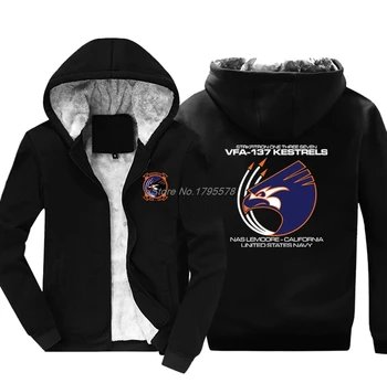 Zimski Modni Moški Zgostitev Majica Vfa137 Opravljajo Kestrels Squadron Mornarica Zda Hoodies Hip Hop Top Jakna Harajuku Ulične