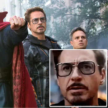 2020 Nov Modni Tony Stark sončna Očala moških kvadratnih kovinskih iron man, moška steampunk Unisex očala UV