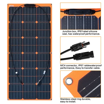 Sončna plošča 12v 100w kit doma energetski sistem solarni polnilec 10A krmilnik Avto RV Čoln, Avtodom karavana fotovoltaičnih 1000w
