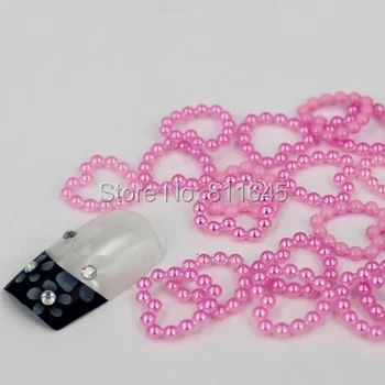1000pcs/11 mm veliko Srce Mix Barve Ravno Nazaj Simulirani Biseri Biseri Za DIY Nakit Material Telefon Dekoracijo