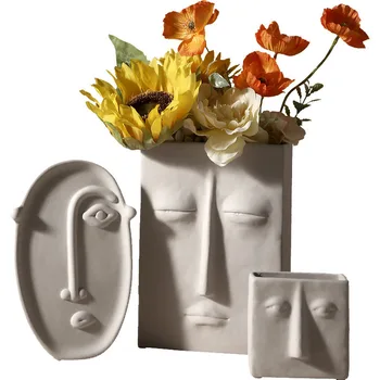 Nordijska INS preproste ustvarjalne keramične vaze suh cvet art obraz cvetličarna dnevna soba dekoracijo doma zaslon vaze