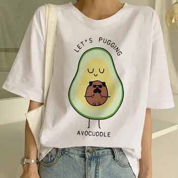 Ženske Avokado Majica Veganska Harajuku Kawaii Kratek Rokav T-shirt Dekle Modi 90. letih korejskem Slogu Tshirt Moda Vrh Tees,Spusti Ladje
