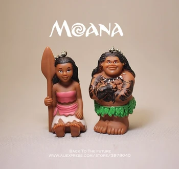 Disney Moana Princesa Film 7cm 2pcs/nastavite Dejanje Q različica Slika Model Anime Dekoracijo PVC Zbirka Figur Igrače model