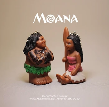 Disney Moana Princesa Film 7cm 2pcs/nastavite Dejanje Q različica Slika Model Anime Dekoracijo PVC Zbirka Figur Igrače model