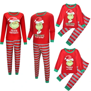 2020 Božič Družinski Ujemanje Sleepwear Oblačila Mater, Očeta, Otroke, Risanka Tiskanja Pižamo Mama in Me Toplo More Oblačila