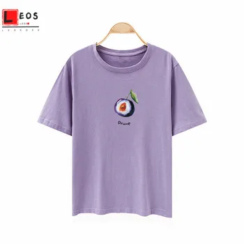 Ženske T-shirt Sadje Tiskanja Bombaža, Kratek Rokav Za Dekleta Vrhovi Poletje Priložnostne Svoboden Plus Velikost Srčkan Harajuku korejski Ženski Osnovne Tee