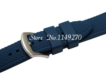 22 mm 24 mm Visoka Kakovost Gume watchband watchStrap Črno modre Moške WATCHBAND nepremočljiva mehko trak Brezplačna Dostava