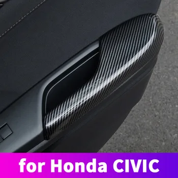 ABS ogljikovih vlaken vrata armrest zaščitni pokrov z roko dekoracijo spremembe Za Honda Civic 10. 2016 2017 2018 2019 2020