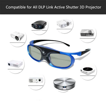 Smartldea Polnilna DLP povezavo aktivnega zaklopa 3D očala za vse dlp 3D ready projektor, pestro blagovne znamke projektor