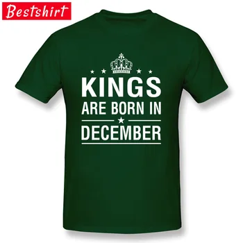 Črni 3D Črke Natisni Tshirt Kralji So Rojeni V decembru Geek Top majice Klasičen Modni O Vratu T-majice vrhunska Oblačila