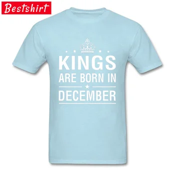 Črni 3D Črke Natisni Tshirt Kralji So Rojeni V decembru Geek Top majice Klasičen Modni O Vratu T-majice vrhunska Oblačila
