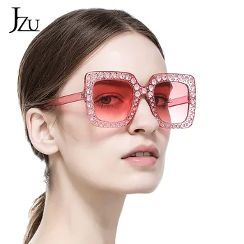 JZU Prevelik sončna očala 2019 Nove Luksuzne blagovne Znamke Oblikovalec sončna Očala za Ženske Kvadratnih Odtenkih za Ženske Modni Retro veliko Sonca glasse