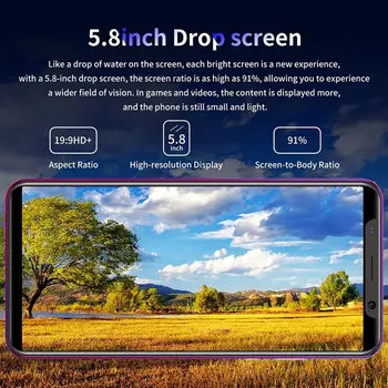 SmartphoneX27PLUS 5.8 palčni pametni telefon, velik zaslon Unicom 3G Mobilni Telefon, 512MB+4 GB, 8 Millon pred Kamero