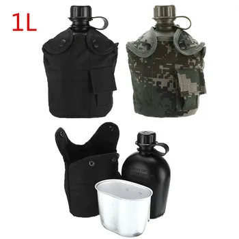 1L Prostem Taktično Steklenico Vode Vojaške Vojske Vode Menzi grelnik vode Z Torbica Pokal Za Kampiranje, Pohodništvo Backpacking Preživetje Set
