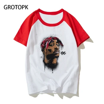 Moška T-Shirt Poletje Nov Trend Streetswer Hip Hop T Shirt je Preprost Tshirt Moški Kratek Rokav Vrhovi Tupac 2Pac