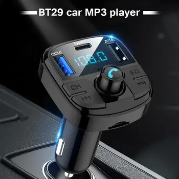 Univerzalni BT29 Prostoročno opremo Bluetooth, Fm Oddajnik Komplet MP3 Modulator Avto Polnilec za MP3 Predvajalnik Tip C QC3.0 USB Hitro Polnilnik