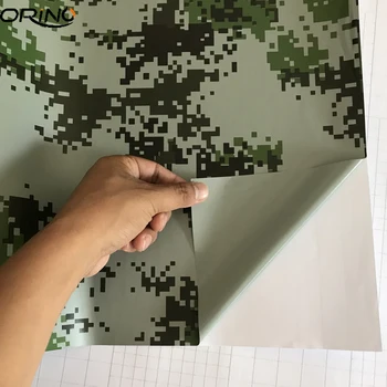 50x200 cm Vojaške Vojske Zelena Digitalni Prikrivanje Vinil Car Wrap Folije Samolepilne Pixel motorno kolo, Avto, Streho Kapuco Zavijanje Nalepka