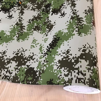 50x200 cm Vojaške Vojske Zelena Digitalni Prikrivanje Vinil Car Wrap Folije Samolepilne Pixel motorno kolo, Avto, Streho Kapuco Zavijanje Nalepka