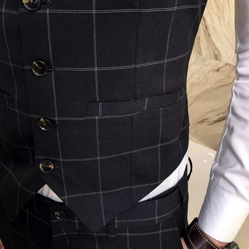 Moda Predalčni bo Ustrezala Majice Moške Poslovne Poročne Obleke Mens Telovnik Klasičnih Slim Fit Moški Waistcoat Velikost S-4XL