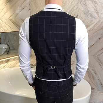 Moda Predalčni bo Ustrezala Majice Moške Poslovne Poročne Obleke Mens Telovnik Klasičnih Slim Fit Moški Waistcoat Velikost S-4XL
