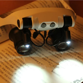 Glavo Lupo Eye Glasses Dvojni Luči Eye Glasses Multi-Power Loupe Mikroskopi za Natančnost Deli Pregled