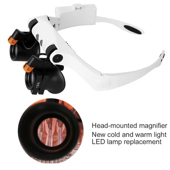Glavo Lupo Eye Glasses Dvojni Luči Eye Glasses Multi-Power Loupe Mikroskopi za Natančnost Deli Pregled