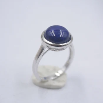 Trdna 925 Sterling Srebrni Prstan Najširši 12,5 mm Lapis Lazuli Obroč Za Ženske