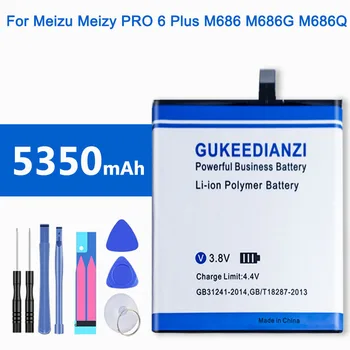 GUKEEDIANZI Telefon Baterija Za Meizu Meizy PRO Plus 6 M686 M686G M686Q Močno Moč 5350mAh BT66 Litij-Polimer Baterija