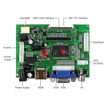 Pogon Odbor HDMI VGA+2AV dela na 640 x 480 slikovnih pik za 6,5 palčni LVDS Signal Vmesnik LCD Zaslon za G065VN01 V2