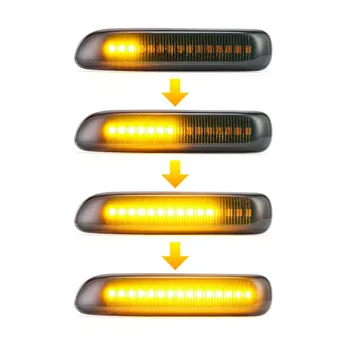 2pcs Teče Strani Strani Indikator LED Dinamični Vključite Opozorilne Luči Marker Luč Za 3er BMW E46 Limuzini Coupe Touring Kompakten Cabriolet
