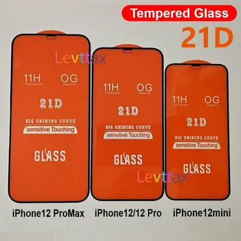 10pcs/veliko 21D Kaljeno Steklo Za iPhone Mini 12 11 Max Pro XS XR X 8 7 6S Plus Polna Pokritost Pokrov Steklo Zaščitnik Zaslon Na i12