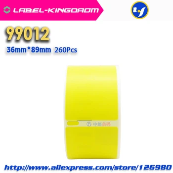 50 Zvitki Rumene Barve Generičnih Dymo 99012 Oznako 36 mm*89mm 260Pcs Združljiv za LabelWriter400 450 450Turbo Tiskalnik