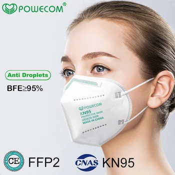 POWECOM KN95 Masko Proti prahu Anti-fog Varnost Obraz, Usta Masko Visoko Učinkovitost Respirator Dihanje Zaščitna Usta Maske