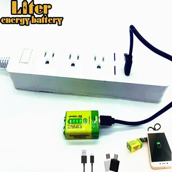 9V 6F22 USB 1200mAh Lipo polnilna litij-ionska baterija za dima alarm brezžični mikrofon Kitara Banka napajanje mobilnega telefona