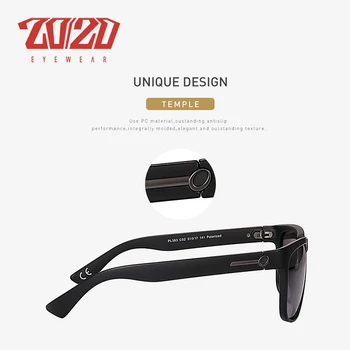 20/20 blagovno Znamko Design Retro Polarizirana sončna Očala Moških Vožnje Odtenki Črni Kvadrat sončna Očala Za Moške Očala Oculos PL383