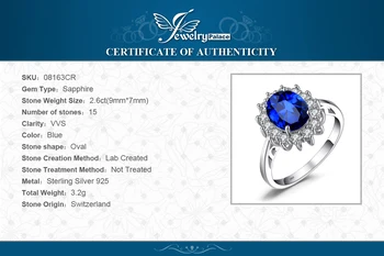 JewelryPalace Ustvarili Modra, Temno Modra Obroča Princesa Krono Halo Posla Poročni Prstani 925 Sterling Silver Obroči Za Ženske 2021