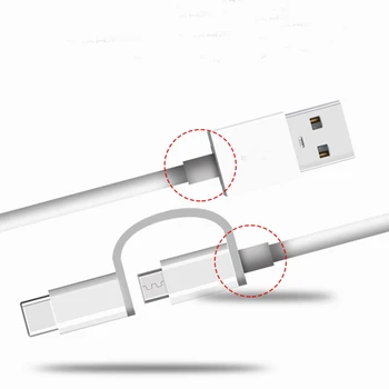 Original Xiaomi Mi 2-v-1 Kabel USB, Micro USB, da Tip C, 100 cm 30 cm Podatkovni Kabel 1m Kabel USB Za REDMI OPOMBA 9S Mi 10