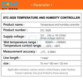 STC-3028 Dual Digital LED Vlažnost Temperaturni Regulator Termometer Termostat Higrometer 110V AC 220V DC 12V 24V 10A