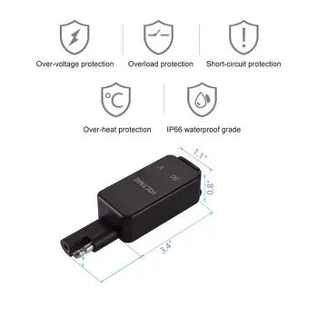 SAE Za USB Adapter z Voltmeter Motocikel Hitro Izvlecite Vtič z Nepremočljiva Dvojno USB Polnilec za Pametni Telefon Tablični računalnik GPS