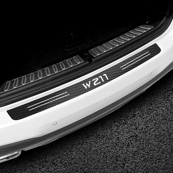 Avto Styling Ogljikovih Vlaken Zadnji Odbijač Dekoracijo Nalepke za Mercedes-Benz W211 Auto Odbijač Prtljažnik Obremenitev Rob Zaščitne Nalepke