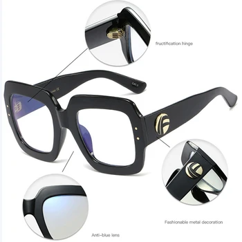 Modra svetloba očala ženske modne blagovne znamke v kvadratnih jasno objektiv računalnik očal okvir 2020 nov optični jasno očala okvirji oculos