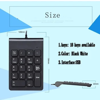 ZL Nov Prenosni 18 Tipke Mini Številčna Tipkovnica 2.4 G Brezžično Digitalno Tipkovnico USB Številko Pad For Laptop PC Prenosni Namizni