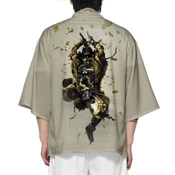 2020 Novo 3D Duha od Tsushima Kimono Tradicionalnih Yukata Japonski Kimono Cosplay Harajuku Duha od Tsushima Kimonos Majica za Moške