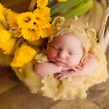 2 kom/set Predstavljajo Beanbag Za Novorojenčka Fotografija Rekviziti Blazine+Klobuk Flokati Košarico Polnjenje Pribor Baby Fotografiranje Studio